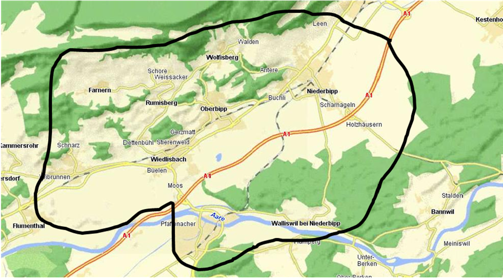 Einsatzgebiet Feuerwehr Bipp